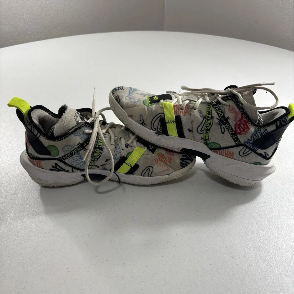 Nike Jordan Why Not Zer0.4 Graffiti Westbrook Shoes Men Sz 10.5 DD4887-007 Good